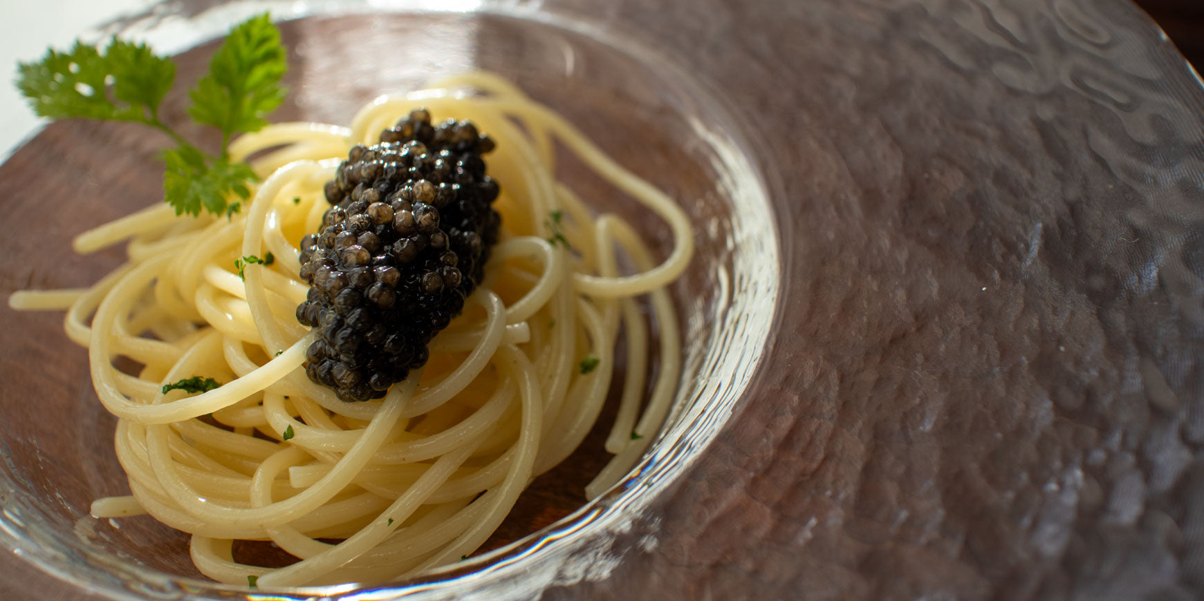 キャビアの冷製パスタ