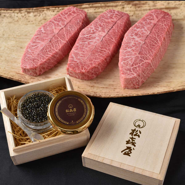 近江牛ミスジステーキとキャビアの極上セット
